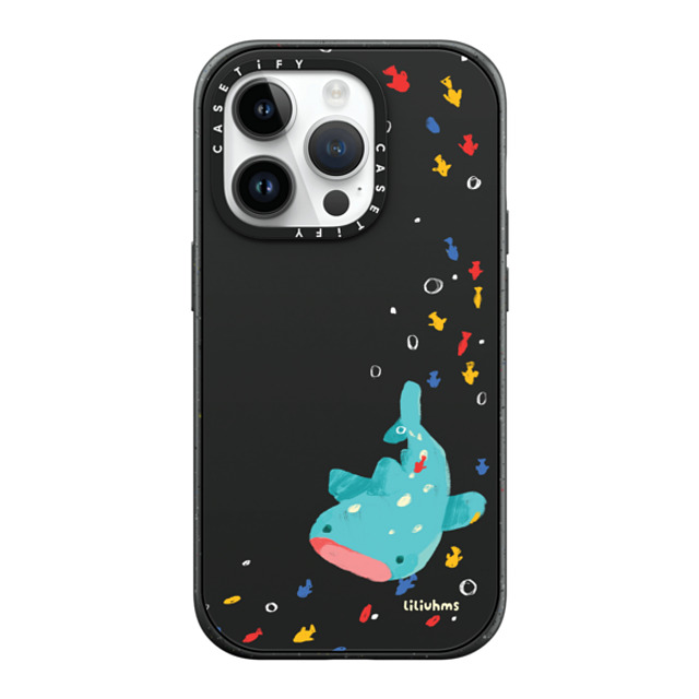 Liliuhms x CASETiFY iPhone 14 Pro ケース マットブラック インパクトケース MagSafe対応 Whale Shark's Open Space