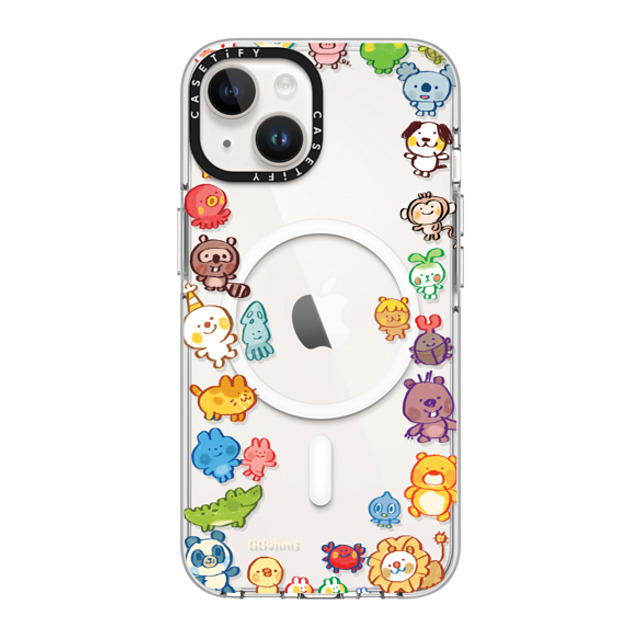 Liliuhms x CASETiFY iPhone 14 ケース クリア クリア ケース MagSafe対応 Goofy Gathering of Animals