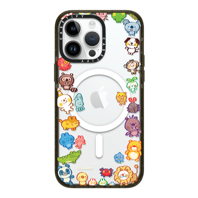 Liliuhms x CASETiFY iPhone 14 Pro Max ケース ブラック インパクトケース MagSafe対応 Goofy Gathering of Animals