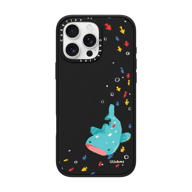 Liliuhms x CASETiFY iPhone 16 Pro Max ケース マットブラック インパクトケース MagSafe対応 Whale Shark's Open Space