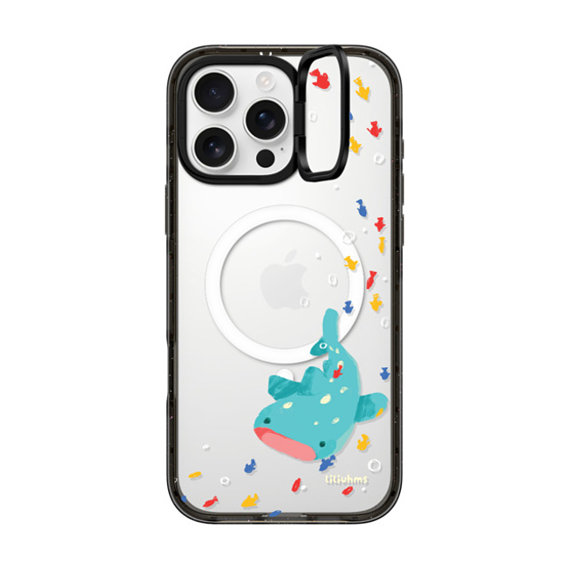 Liliuhms x CASETiFY iPhone 16 Pro Max ケース ブラック インパクトリングスタンドケース MagSafe対応 Whale Shark's Open Space