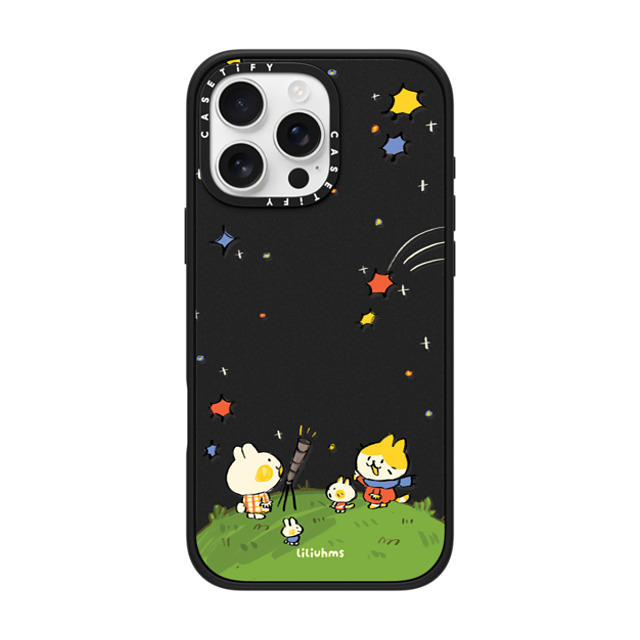 Liliuhms x CASETiFY iPhone 16 Pro Max ケース マットブラック インパクトケース MagSafe対応 Starry Night with Friends