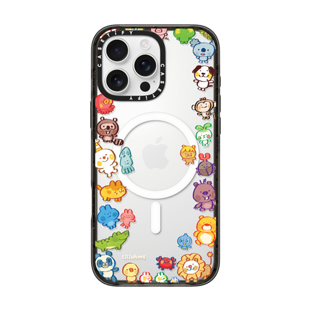 Liliuhms x CASETiFY iPhone 16 Pro Max ケース ブラック インパクトケース MagSafe対応 Goofy Gathering of Animals