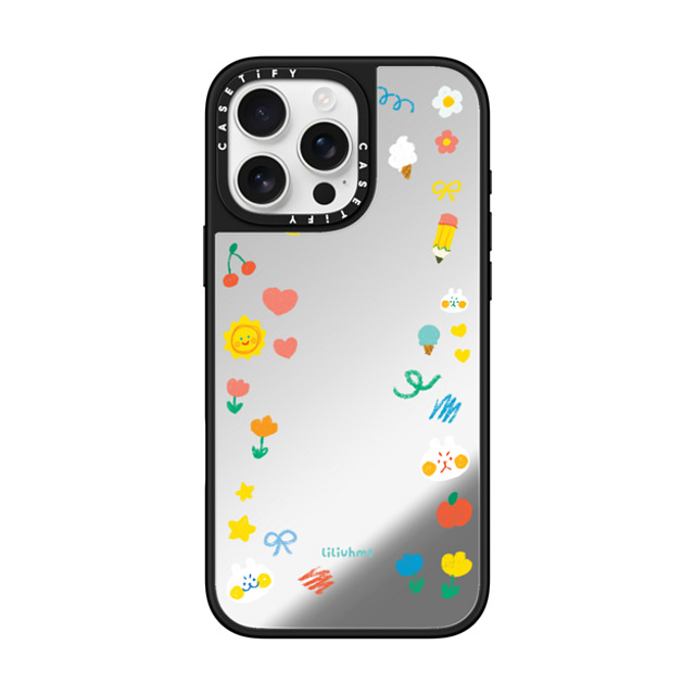 Liliuhms x CASETiFY iPhone 16 Pro Max ケース Cartoon Silver on Black ミラーケース MagSafe対応 Colors & Crayons Father's Day Liliuhms x CASETiFY iPhone 16 Pro Max ケース Cartoon Silver on Black ミラーケース MagSafe対応 Colors & Crayons Father's Day