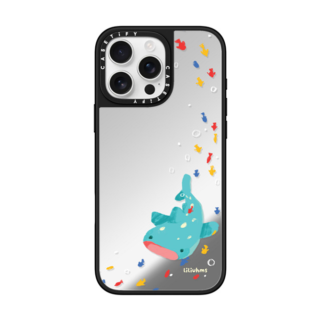 Liliuhms x CASETiFY iPhone 16 Pro Max ケース Silver on Black ミラーケース MagSafe対応 Whale Shark's Open Space