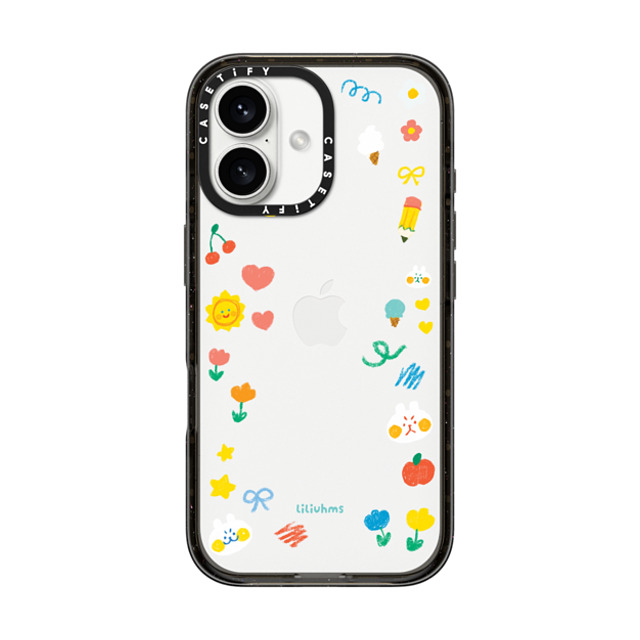 Liliuhms x CASETiFY iPhone 16 ケース Cartoon ブラック インパクトケース Colors & Crayons Father's Day Liliuhms x CASETiFY iPhone 16 ケース Cartoon ブラック インパクトケース Colors & Crayons Father's Day