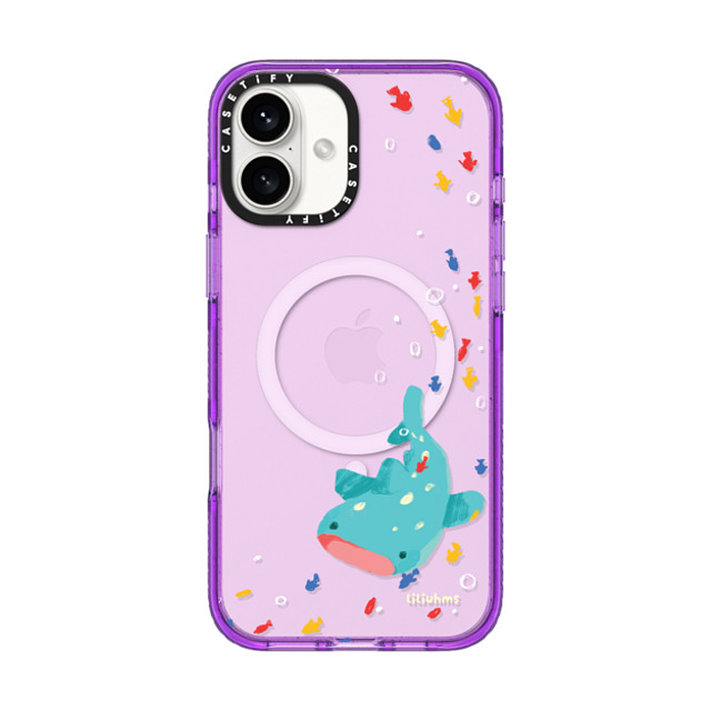 Liliuhms x CASETiFY iPhone 16 Plus Case パープル Impact Case MagSafe Compatible Whale Shark's Open Space Liliuhms x CASETiFY iPhone 16 Plus Case パープル Impact Case MagSafe Compatible Whale Shark's Open Space