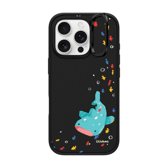 Liliuhms x CASETiFY iPhone 16 Pro ケース マットブラック インパクトリングスタンドケース MagSafe対応 Whale Shark's Open Space