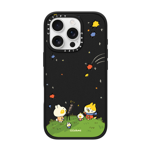 Liliuhms x CASETiFY iPhone 16 Pro ケース マットブラック インパクトケース MagSafe対応 Starry Night with Friends