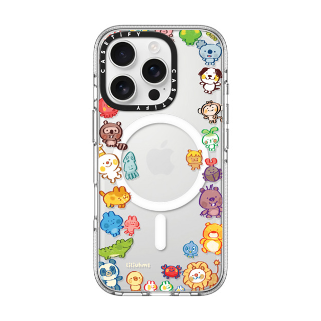 Liliuhms x CASETiFY iPhone 16 Pro ケース クリア クリア ケース MagSafe対応 Goofy Gathering of Animals