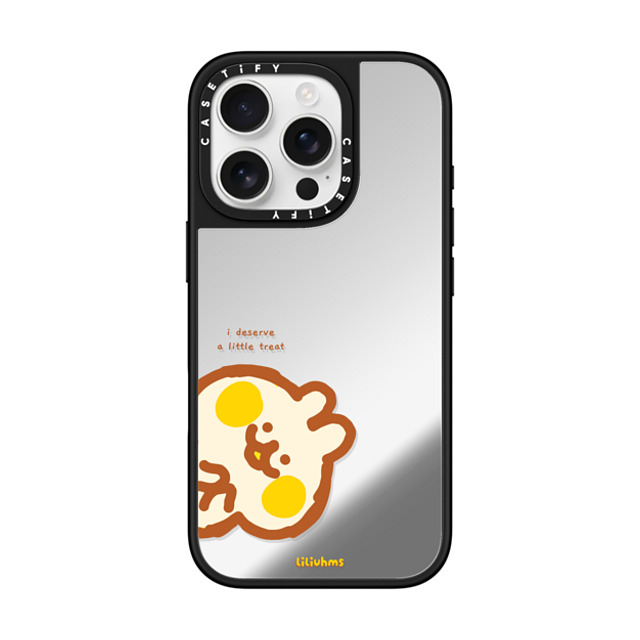 Liliuhms x CASETiFY iPhone 16 Pro ケース Cartoon Silver on Black ミラーケース MagSafe対応 A Little Treat Bunny Back to School Liliuhms x CASETiFY iPhone 16 Pro ケース Cartoon Silver on Black ミラーケース MagSafe対応 A Little Treat Bunny Back to School