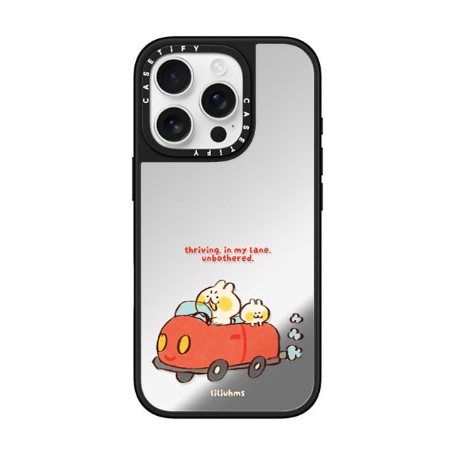 Liliuhms x CASETiFY iPhone 16 Pro ケース Cartoon Silver on Black ミラーケース MagSafe対応 Two Buns Road Trip Father's Day Liliuhms x CASETiFY iPhone 16 Pro ケース Cartoon Silver on Black ミラーケース MagSafe対応 Two Buns Road Trip Father's Day