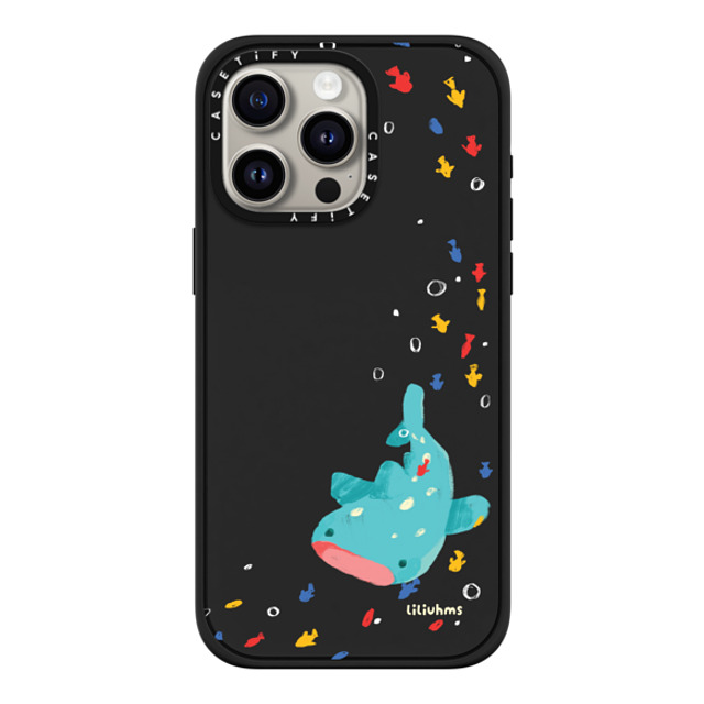 Liliuhms x CASETiFY iPhone 15 Pro Max ケース マットブラック インパクトケース MagSafe対応 Whale Shark's Open Space