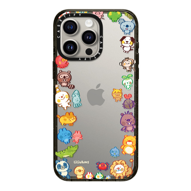 Liliuhms x CASETiFY iPhone 15 Pro Max ケース ブラック インパクトケース Goofy Gathering of Animals