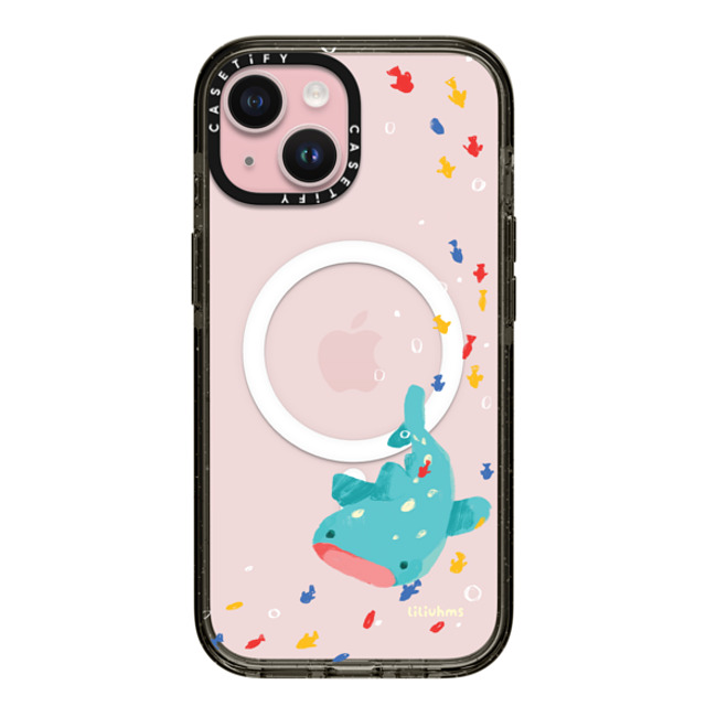 Liliuhms x CASETiFY iPhone 15 ケース ブラック インパクトケース MagSafe対応 Whale Shark's Open Space