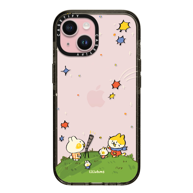 Liliuhms x CASETiFY iPhone 15 ケース ブラック インパクトケース Starry Night with Friends