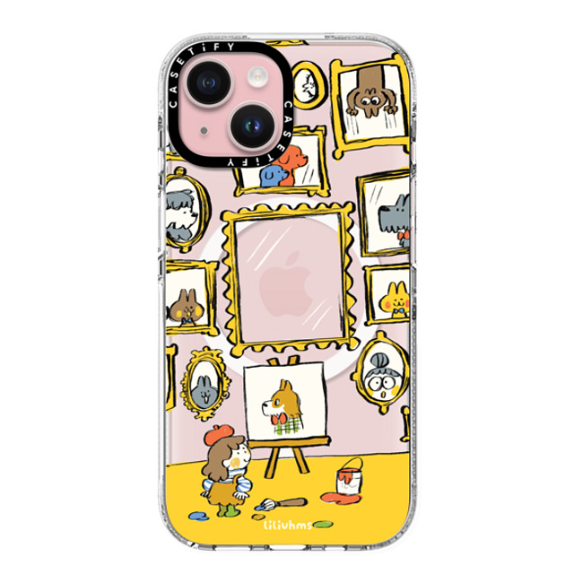 Liliuhms x CASETiFY iPhone 15 ケース クリア クリア ケース MagSafe対応 The Artist's Pet Portraits