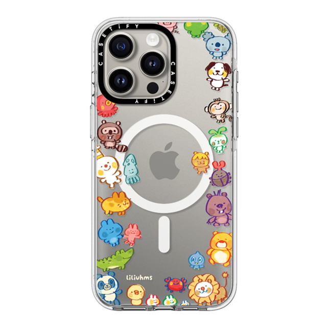 Liliuhms x CASETiFY iPhone 15 Pro Max ケース クリア クリア ケース MagSafe対応 Goofy Gathering of Animals