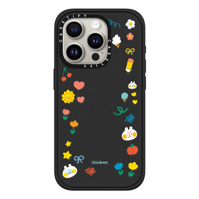Liliuhms x CASETiFY iPhone 15 Pro ケース Cartoon マットブラック インパクトケース MagSafe対応 Colors & Crayons Back to School Liliuhms x CASETiFY iPhone 15 Pro ケース Cartoon マットブラック インパクトケース MagSafe対応 Colors & Crayons Back to School