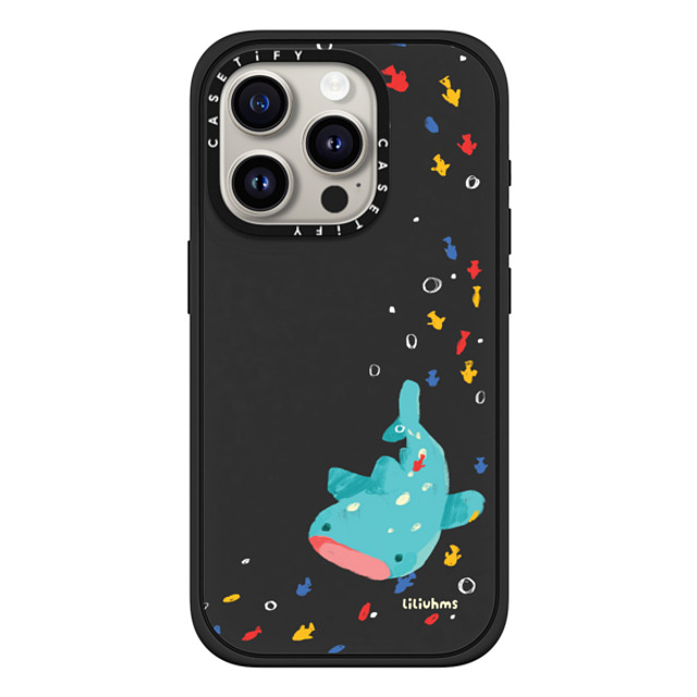 Liliuhms x CASETiFY iPhone 15 Pro ケース マットブラック インパクトケース MagSafe対応 Whale Shark's Open Space