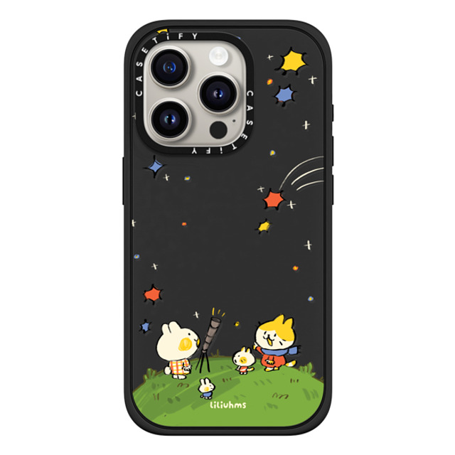 Liliuhms x CASETiFY iPhone 15 Pro ケース マットブラック インパクトケース MagSafe対応 Starry Night with Friends