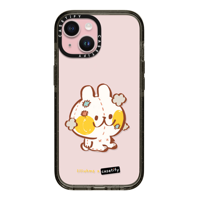 Liliuhms x CASETiFY iPhone 15 Case Bunny,Cartoon ブラック インパクトケース Bun Full of Stuffin' Mother's Day Liliuhms x CASETiFY iPhone 15 Case Bunny,Cartoon ブラック インパクトケース Bun Full of Stuffin' Mother's Day