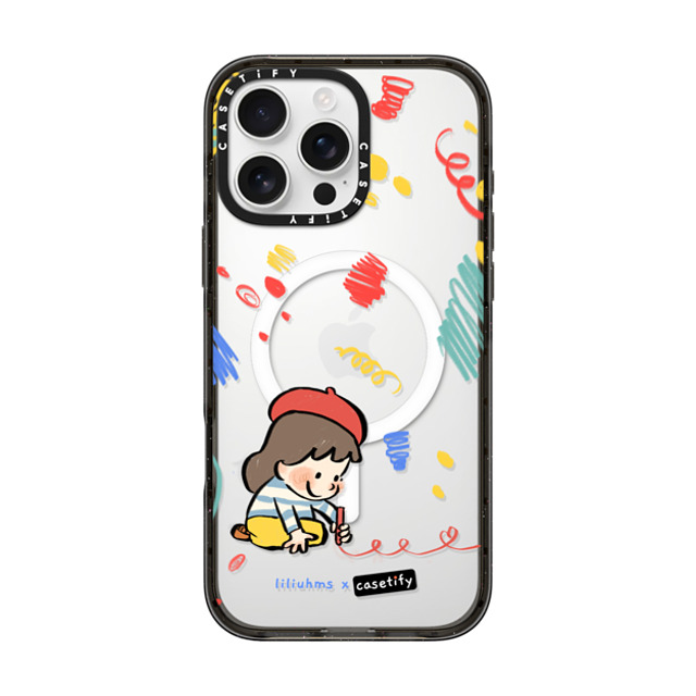 Liliuhms x CASETiFY iPhone 16 Pro Max Case Sticker,Cartoon Black Impact Case MagSafe Compatible liliuhms Drawing Back to School Liliuhms x CASETiFY iPhone 16 Pro Max Case Sticker,Cartoon Black Impact Case MagSafe Compatible liliuhms Drawing Back to School