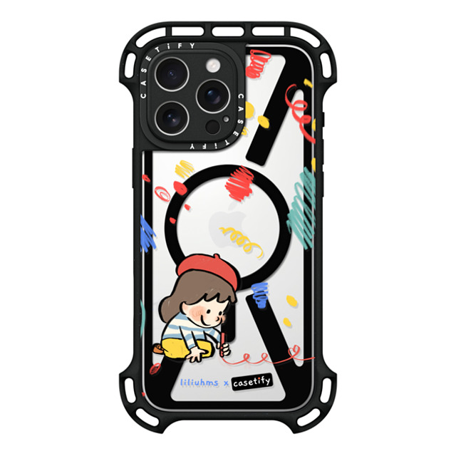Liliuhms x CASETiFY iPhone 16 Pro Max ケース ブラック ウルトラ バウンスケース MagSafe対応 liliuhms Drawing