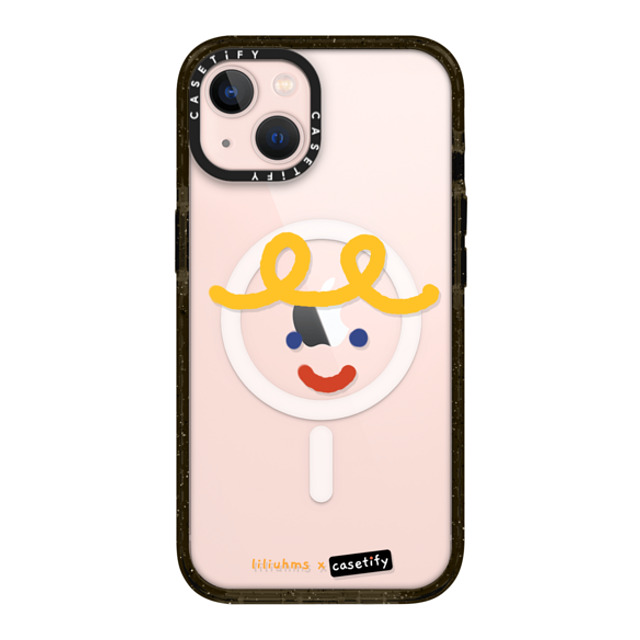 Liliuhms x CASETiFY iPhone 13 ケース ブラック インパクトケース MagSafe対応 Macaroni Smile