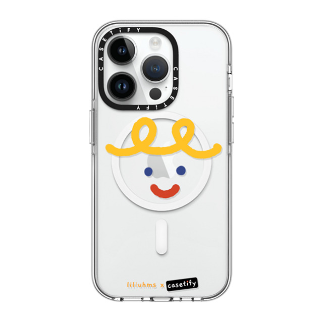 Liliuhms x CASETiFY iPhone 14 Pro ケース クリア クリア ケース MagSafe対応 Macaroni Smile