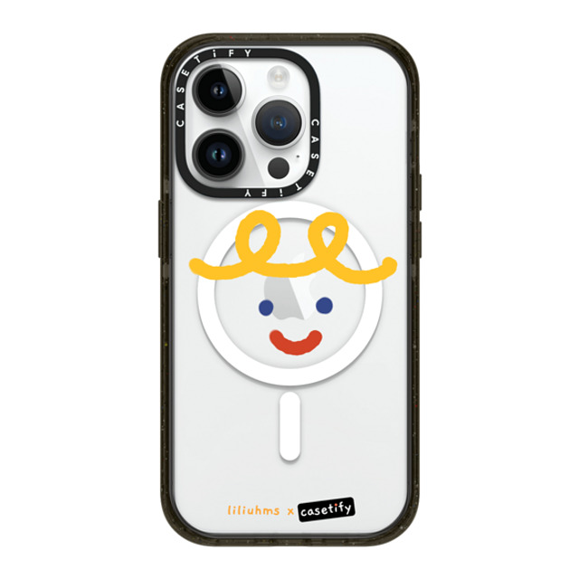 Liliuhms x CASETiFY iPhone 14 Pro ケース ブラック インパクトケース MagSafe対応 Macaroni Smile