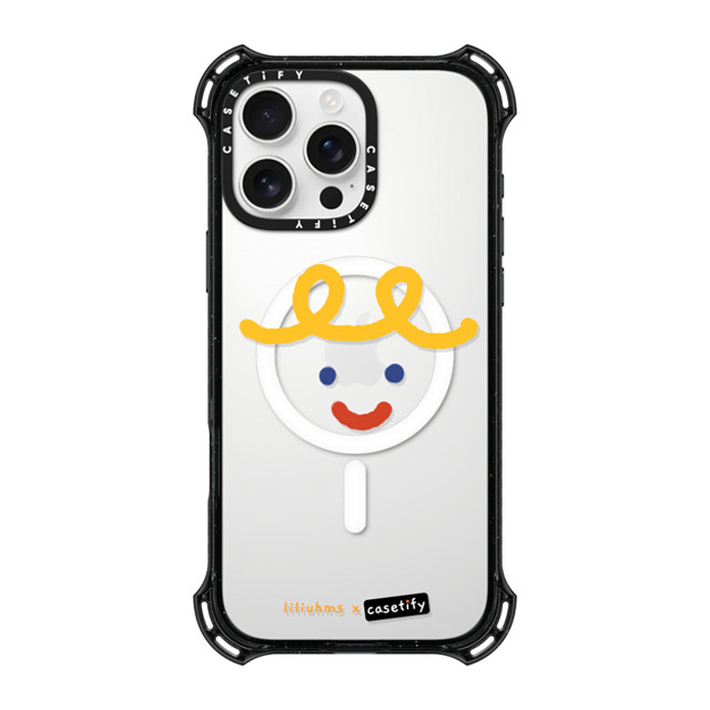 Liliuhms x CASETiFY iPhone 16 Pro Max ケース ブラック バウンスケース Macaroni Smile