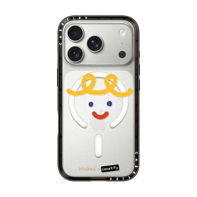 Liliuhms x CASETiFY iPhone 17 Pro ケース Cartoon,Icon ブラック コンパクトケース MagSafe対応 Macaroni Smile by liliuhms Liliuhms x CASETiFY iPhone 17 Pro ケース Cartoon,Icon ブラック コンパクトケース MagSafe対応 Macaroni Smile by liliuhms