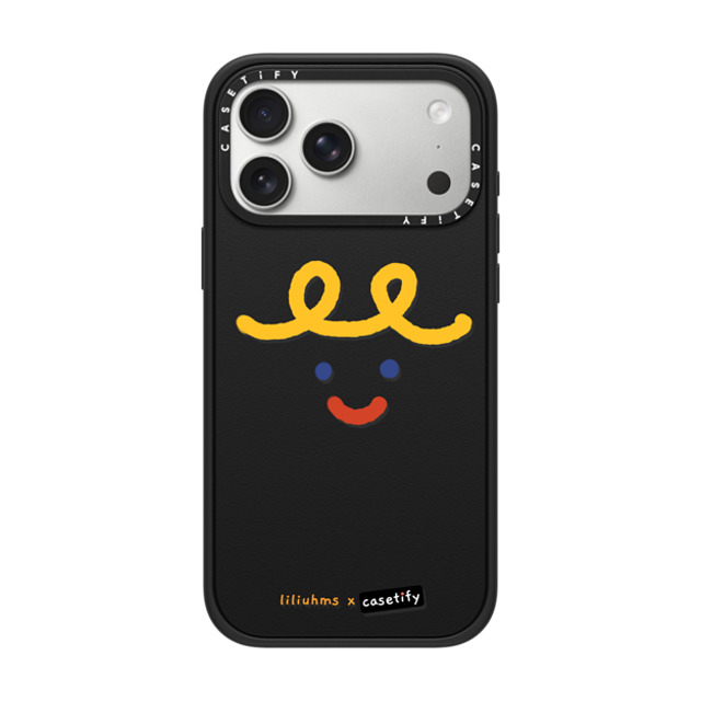 Liliuhms x CASETiFY iPhone 17 Pro Max Case Cartoon,Icon マットブラック Impact Case MagSafe Compatible Macaroni Smile by liliuhms Liliuhms x CASETiFY iPhone 17 Pro Max Case Cartoon,Icon マットブラック Impact Case MagSafe Compatible Macaroni Smile by liliuhms