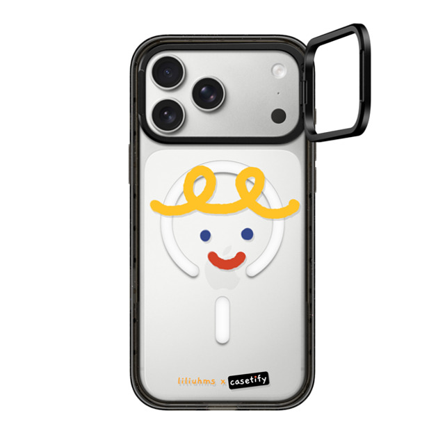 Liliuhms x CASETiFY iPhone 17 Pro Max Case Cartoon,Icon Black インパクトリングスタンドケース MagSafe対応 Macaroni Smile by liliuhms Liliuhms x CASETiFY iPhone 17 Pro Max Case Cartoon,Icon Black インパクトリングスタンドケース MagSafe対応 Macaroni Smile by liliuhms