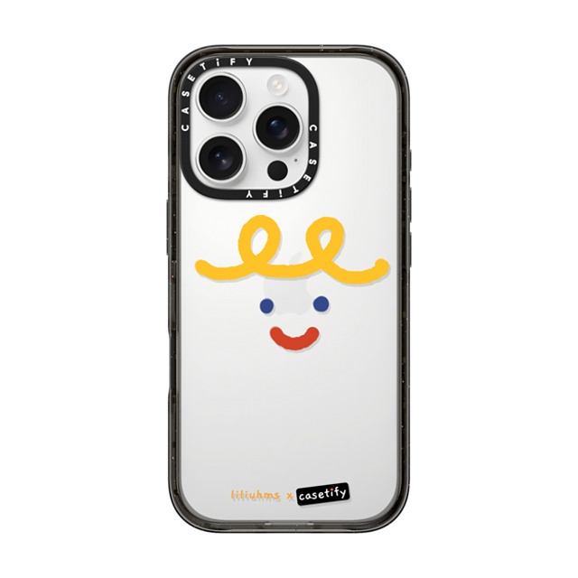 Liliuhms x CASETiFY iPhone 16 Pro ケース ブラック インパクトケース Macaroni Smile