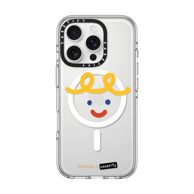 Liliuhms x CASETiFY iPhone 16 Pro ケース クリア クリア ケース MagSafe対応 Macaroni Smile