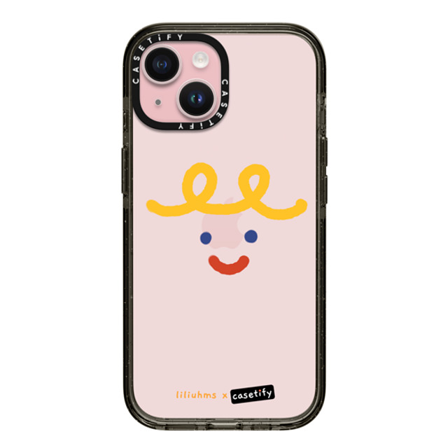 Liliuhms x CASETiFY iPhone 15 ケース ブラック インパクトケース Macaroni Smile