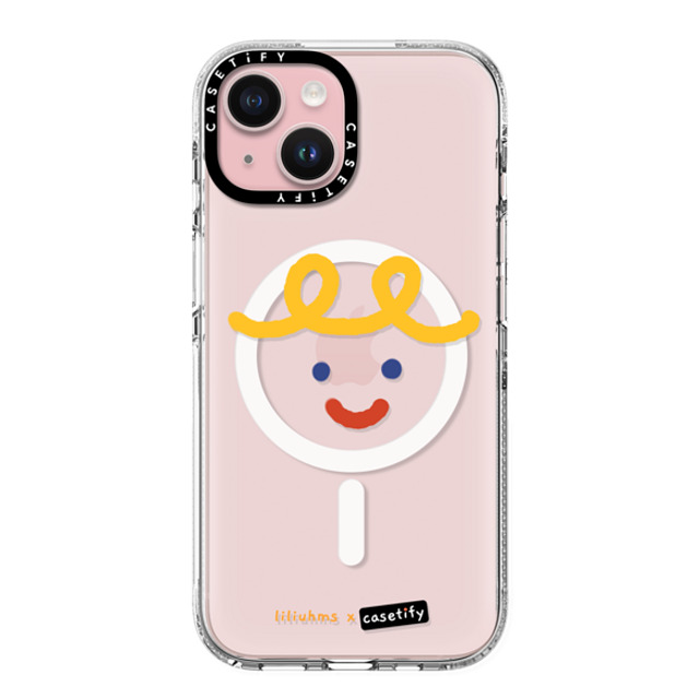 Liliuhms x CASETiFY iPhone 15 ケース クリア クリア ケース MagSafe対応 Macaroni Smile