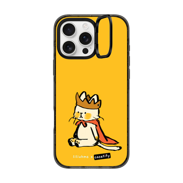 Liliuhms x CASETiFY iPhone 16 Pro Max ケース Cat,Cartoon ブラック インパクトリングスタンドケース MagSafe対応 The King of Cats Father's Day Liliuhms x CASETiFY iPhone 16 Pro Max ケース Cat,Cartoon ブラック インパクトリングスタンドケース MagSafe対応 The King of Cats Father's Day