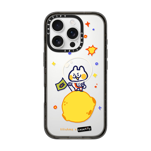 Liliuhms x CASETiFY iPhone 16 Pro ケース Star,Bunny ブラック インパクトケース Bun in Space Back to School Liliuhms x CASETiFY iPhone 16 Pro ケース Star,Bunny ブラック インパクトケース Bun in Space Back to School