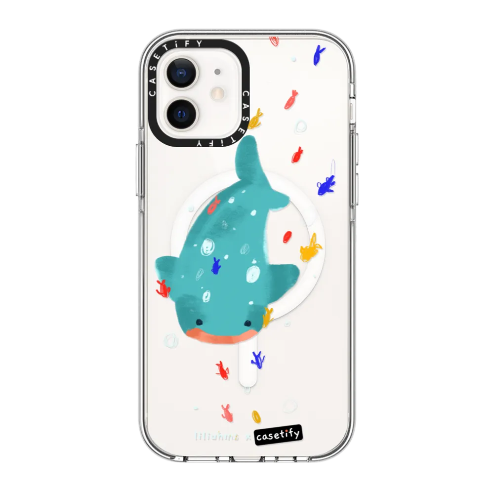 Impact Clear iPhone 12 Case MagSafe Compatible - Whale Shark & Friends