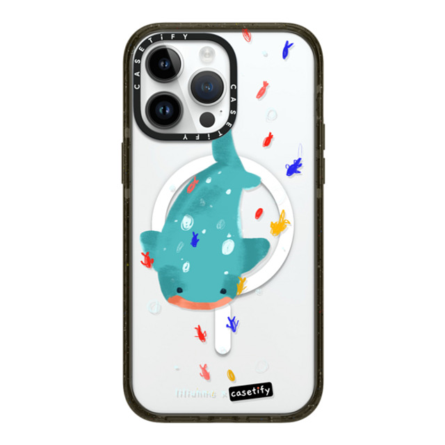 Liliuhms x CASETiFY iPhone 14 Pro Max ケース ブラック インパクトケース MagSafe対応 Whale Shark & Friends