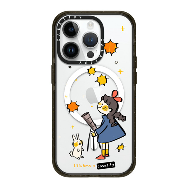 Liliuhms x CASETiFY iPhone 14 Pro ケース ブラック インパクトケース MagSafe対応 Starry Night