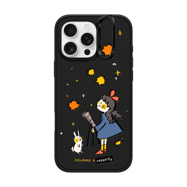 Liliuhms x CASETiFY iPhone 16 Pro Max ケース マットブラック インパクトリングスタンドケース MagSafe対応 Starry Night