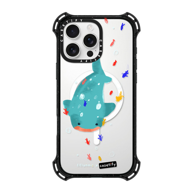 Liliuhms x CASETiFY iPhone 16 Pro Max ケース ブラック バウンスケース Whale Shark & Friends