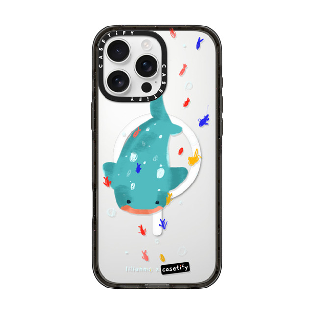 Liliuhms x CASETiFY iPhone 16 Pro Max ケース ブラック インパクトケース MagSafe対応 Whale Shark & Friends