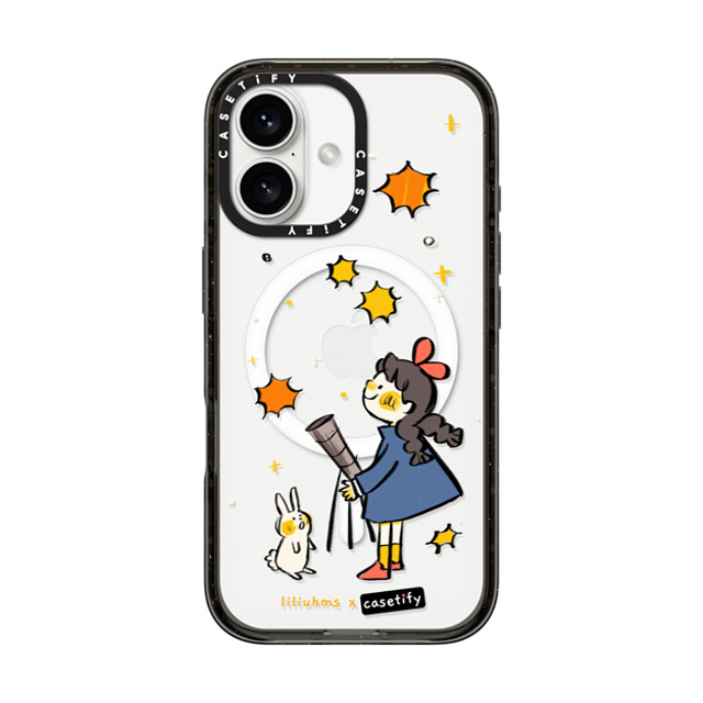 Liliuhms x CASETiFY iPhone 16 ケース ブラック インパクトケース MagSafe対応 Starry Night