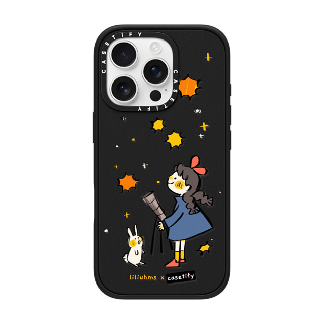 Liliuhms x CASETiFY iPhone 16 Pro ケース マットブラック インパクトケース Starry Night