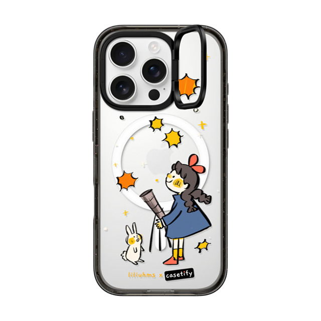 Liliuhms x CASETiFY iPhone 16 Pro ケース ブラック インパクトリングスタンドケース MagSafe対応 Starry Night